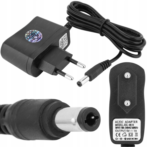 ZASILACZ 5V 1A 1000mA 5W IMPULSOWY DC SIECIOWY UNIWERSALNY REBALL 2.5/5.5mm
