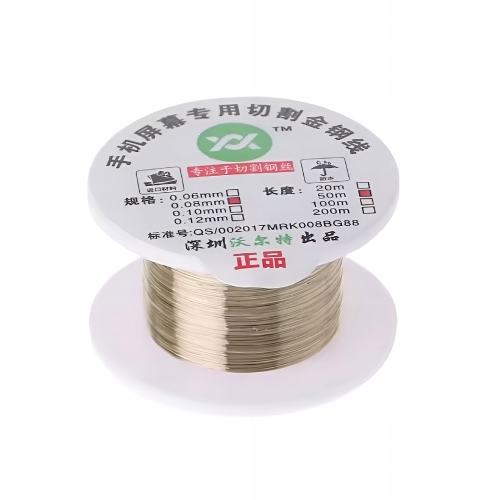 DRUT MOLIBDENOWY NAPRAWA EKRANÓW LCD SEPARACJA WARSTWOWA CIĘCIE -50m 0,08mm