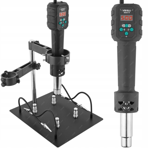 ZESTAW UCHWYT RT0416 + HOT AIR YIHUA 8858-IV TRZECIA RĘKA STOJAK KOLBY PCB