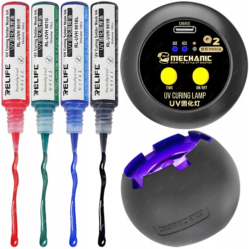 LAMPA MECHANIC Q2 UV LED DO UTWARDZANIA LAKIERU SOLDERMASKI+4X LAKIER UV