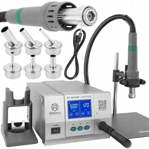 STACJA LUTOWNICZA HOT AIR SPAWARKA REBALL RT-861DW 1300W + UCHWYT AIFEN