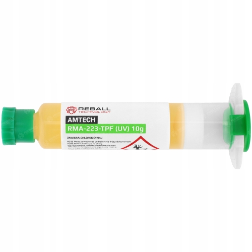 FLUX TOPNIK PASTA SMD BGA AMTECH RMA 223 TFP UV 10g Z IGŁAMI I TŁOCZKIEM