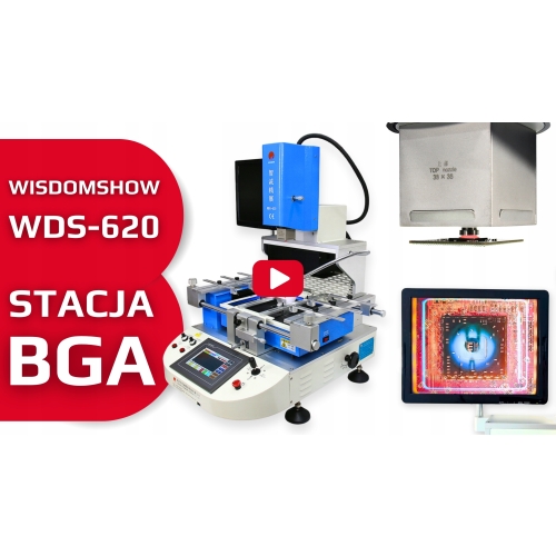 STACJA LUTOWNICZA BGA SMD DO NAPRAW WISDOMSHOW WDS-620 5300W IR 2x HOT AIR