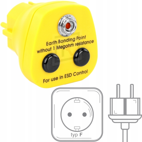 100x WTYCZKA UZIEMIAJĄCA ESD 230V 1x KLIPS 10mm SCHUKO STANDARD NIEMIECKI