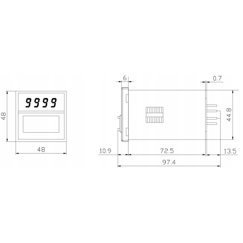 PROGRAMATOR STEROWNIK 2-CZASOWY DH48S-S 230VAC