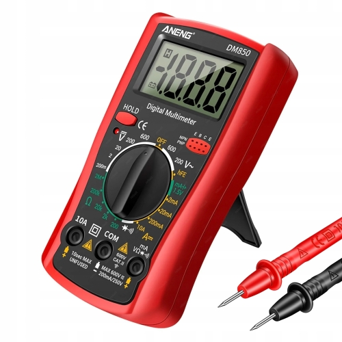 MULTIMETR RĘCZNY MIERNIK PRĄDU NAPIĘCIA ANENG DM850 + TRZECIA RĘKA ZD-11E