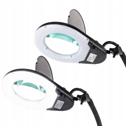 PIERŚCIENIOWA LAMPA LED Z LUPĄ DUŻĄ 12cm 3X LAMPKA BIURKOWA WARSZTATOWA 15W