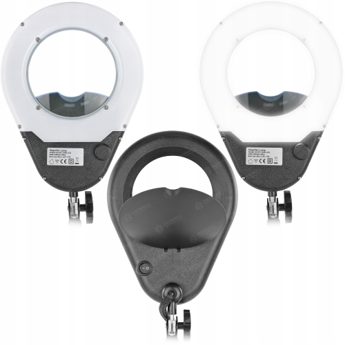 PIERŚCIENIOWA LAMPA LED Z LUPĄ DUŻĄ 12cm 3X LAMPKA BIURKOWA WARSZTATOWA 15W