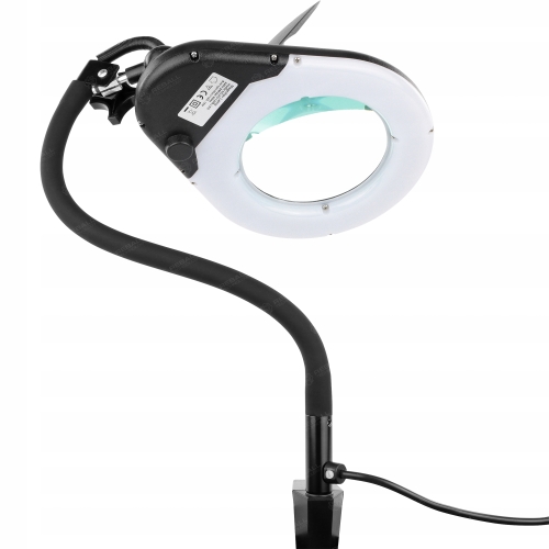 PIERŚCIENIOWA LAMPA LED Z LUPĄ DUŻĄ 12cm 3X LAMPKA BIURKOWA WARSZTATOWA 15W