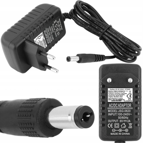 ZASILACZ 6V 2A 12W IMPULSOWY DC SIECIOWY UNIWERSALNY REBALL 2.1/5.5mm