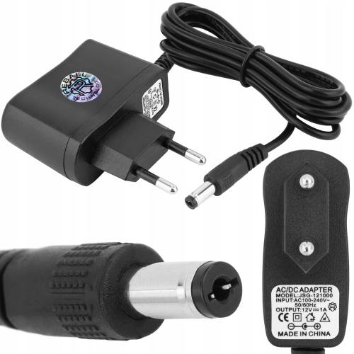 ZASILACZ 12V 1A 12W IMPULSOWY DC SIECIOWY UNIWERSALNY REBALL 2.1/5.5mm
