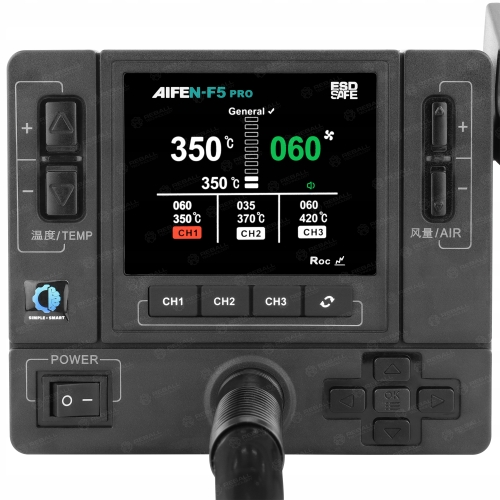 STACJA LUTOWNICZA HOT AIR GORĄCE POWIETRZE AIFEN F5 PRO 1000W + 4 DYSZE