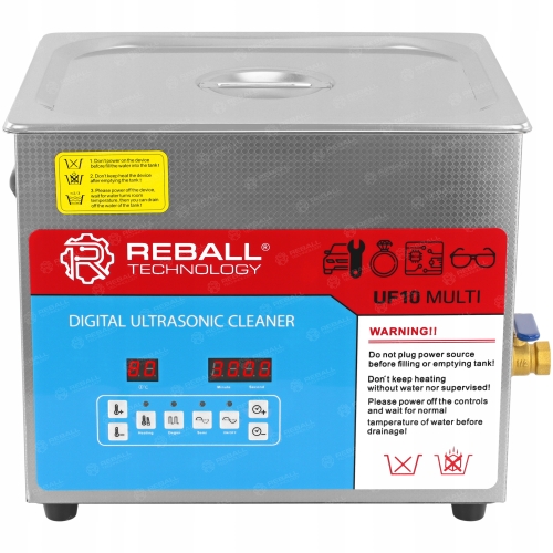 MYJKA ULTRADŹWIĘKOWA 10L WARSZTATOWA + AKCESORIA UF10 MULTI 640W SEMI DEGAS