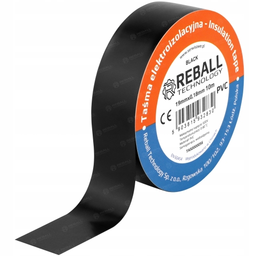 10X MOCNA TAŚMA IZOLACYJNA CZARNA ELEKTRYCZNA GRUBA 0,18MM REBALL 19MM 10M