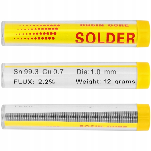 CYNA DO LUTOWANIA BEZOŁOWIOWA Z TOPNIKIEM 2,2% S-Sn99.3Cu0.7 12g 1mm