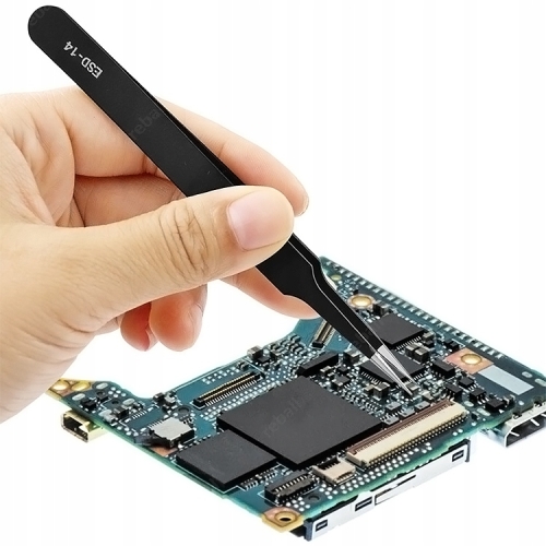 ZESTAW 6x PĘSETA PRECYZYJNA PINCETA METALOWA PENSETA DO BRWI RZĘS ESD ETUI