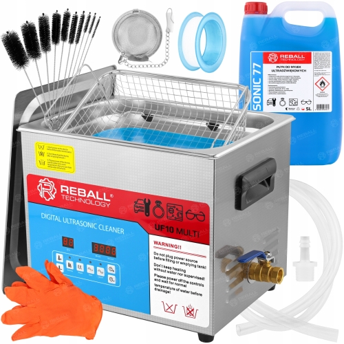 MYJKA ULTRADŹWIĘKOWA 10L WARSZTATOWA KOSMETYCZNA UF10 640W + 5L SONIC77