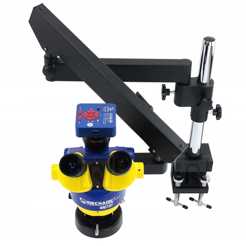 MIKROSKOP STEREOSKOP TRINOKULAR MC75T-M1 KAMERA 2.7K MINIONEK 90x DO STOŁU