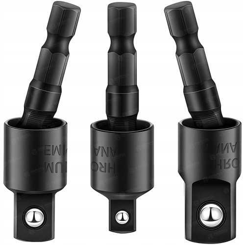 ZESTAW 3 ADAPTERÓW KĄTOWYCH NASADEK WKRĘTARKI WIERKARKI KWADRAT HEX 6.35mm