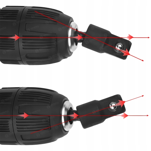 ZESTAW 3 ADAPTERÓW KĄTOWYCH NASADEK WKRĘTARKI WIERKARKI KWADRAT HEX 6.35mm