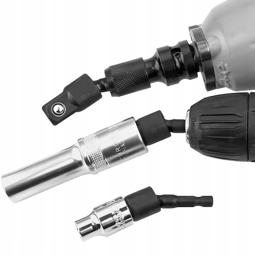 ZESTAW 3 ADAPTERÓW KĄTOWYCH NASADEK WKRĘTARKI WIERKARKI KWADRAT HEX 6.35mm