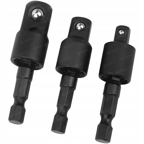 ZESTAW 3 ADAPTERÓW KĄTOWYCH NASADEK WKRĘTARKI WIERKARKI KWADRAT HEX 6.35mm