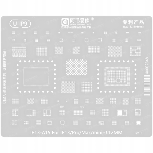 ZESTAW 12szt SITA UNIWERSALNE MATRYCA BGAP AMAOE REBALLING BGA IPHONE 6-17