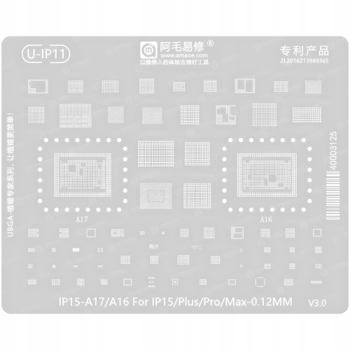 ZESTAW 12szt SITA UNIWERSALNE MATRYCA BGAP AMAOE REBALLING BGA IPHONE 6-17