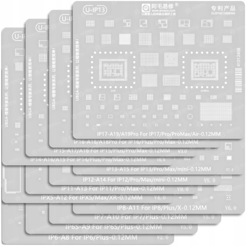 ZESTAW 12szt SITA UNIWERSALNE MATRYCA BGAP AMAOE REBALLING BGA IPHONE 6-17