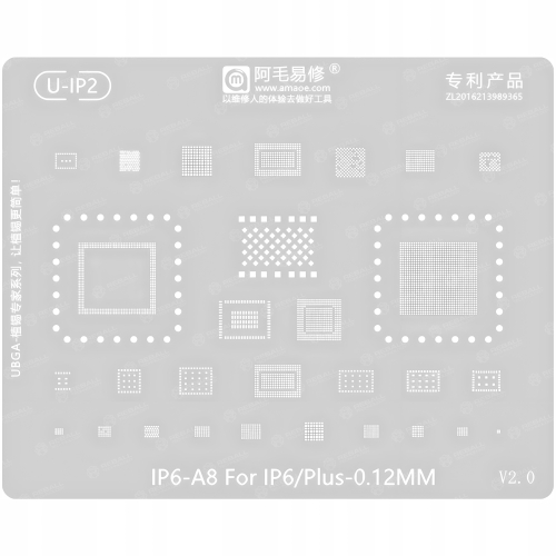 ZESTAW 12szt SITA UNIWERSALNE MATRYCA BGAP AMAOE REBALLING BGA IPHONE 6-17
