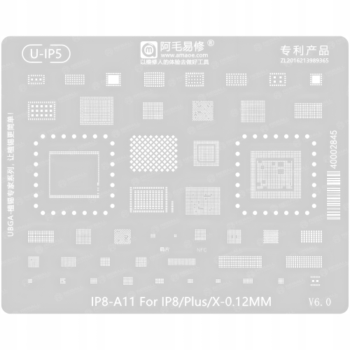 ZESTAW 12szt SITA UNIWERSALNE MATRYCA BGAP AMAOE REBALLING BGA IPHONE 6-17