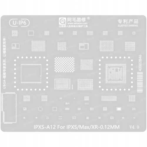 ZESTAW 12szt SITA UNIWERSALNE MATRYCA BGAP AMAOE REBALLING BGA IPHONE 6-17