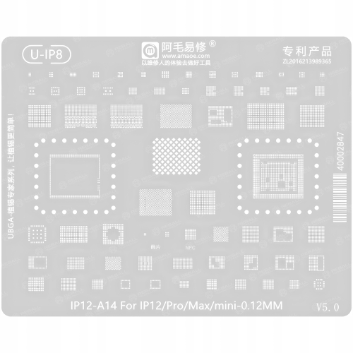 ZESTAW 12szt SITA UNIWERSALNE MATRYCA BGAP AMAOE REBALLING BGA IPHONE 6-17