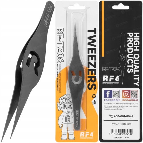 SZEROKA PRECYZYJNA PINCETA PĘSETA PENSETA RF4 RF-TZ06 SERWISOWA