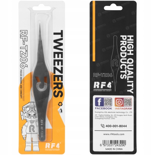 SZEROKA PRECYZYJNA PINCETA PĘSETA PENSETA RF4 RF-TZ06 SERWISOWA