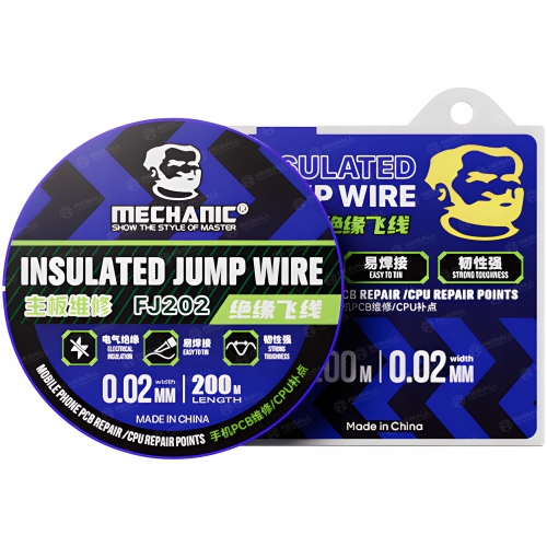 DRUT MIEDZIANY MECHANIC FJ202 0,02mm 200m NAPRAWA ODTWARZANIE ŚCIEŻEK PCB