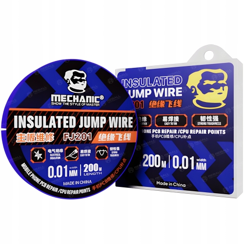 DRUT MIEDZIANY MECHANIC FJ201 0,01mm 200m NAPRAWA ODTWARZANIE ŚCIEŻEK PCB