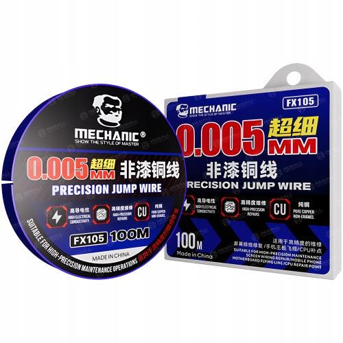 DRUT MIEDZIANY MECHANIC FX105 0,005mm 100m NAPRAWA ODTWARZANIE ŚCIEŻEK PCB