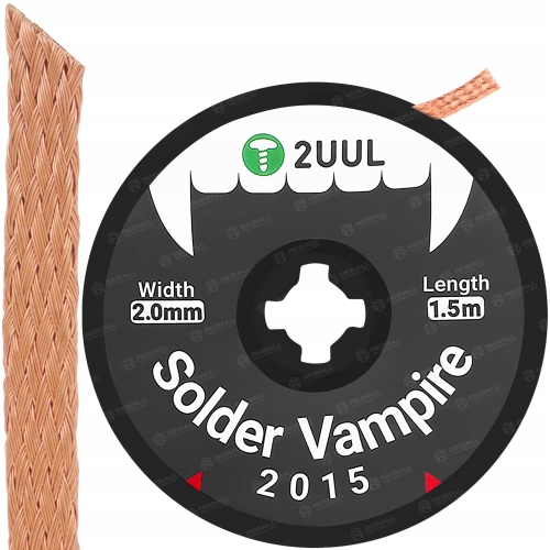 MIEDZIANA PLECIONKA ROZLUTOWUJĄCA DO CYNY 2UUL SOLDER VAMPIRE 2,0mm 1.5m