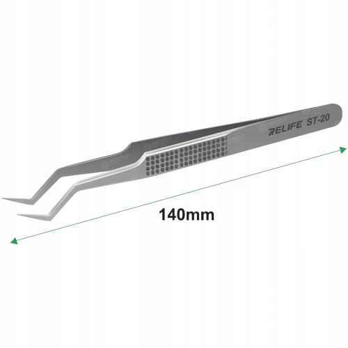 PRECYZYJNA PINCETA METALOWA PĘSETA PENSETA ZAGIĘTA RELIFE ST-20 CHWYTANIA