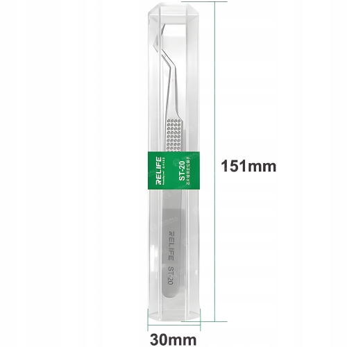 PRECYZYJNA PINCETA METALOWA PĘSETA PENSETA ZAGIĘTA RELIFE ST-20 CHWYTANIA