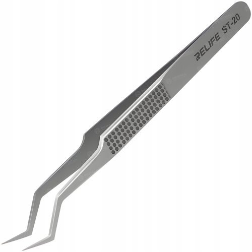 PRECYZYJNA PINCETA METALOWA PĘSETA PENSETA ZAGIĘTA RELIFE ST-20 CHWYTANIA