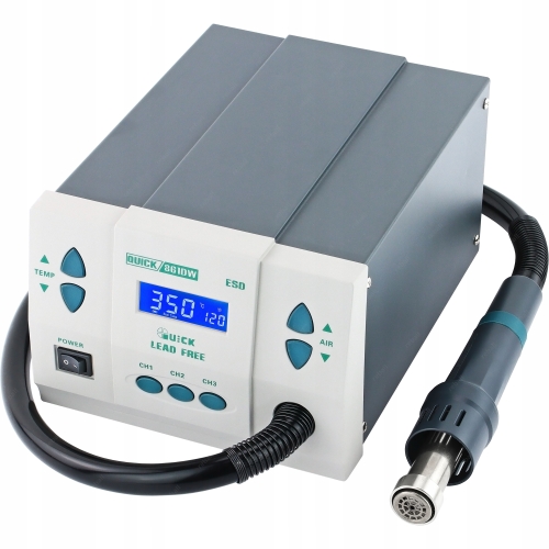 ZESTAW STACJA LUTOWNICZA HOT AIR QUICK 861DW 1000W +CYNA QUICK 18g SPAWARKA