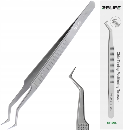 PRECYZYJNA METALOWA PINCETA PĘSETA PENSETA ZAGIĘTA RELIFE ST-20L CHWYTANIA