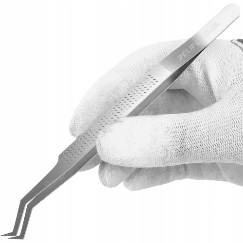 PRECYZYJNA METALOWA PINCETA PĘSETA PENSETA ZAGIĘTA RELIFE ST-20L CHWYTANIA