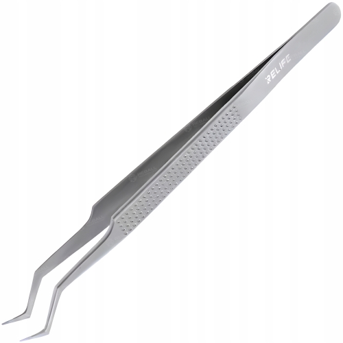 PRECYZYJNA METALOWA PINCETA PĘSETA PENSETA ZAGIĘTA RELIFE ST-20L CHWYTANIA