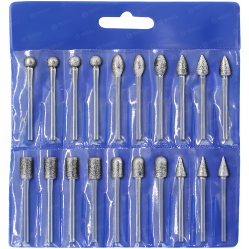 ZESTAW AKCESORIA DO MINI SZLIFIERKI KOŃCÓWKI DIAMENTOWE FREZY ETUI 20szt