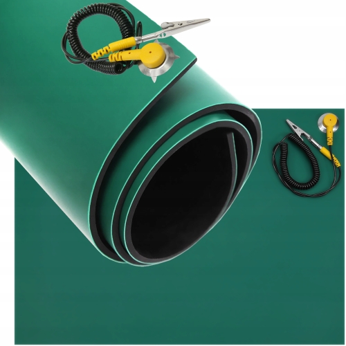 MATA ANTYSTATYCZNA ESD 400x400x2mm + PRZEWÓD MA