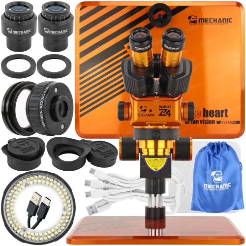 MIKROSKOP STEREOSKOPOWY TRINOKULAROWY MECHANIC ROBOTICS Z4 6.5-60x 84xLED