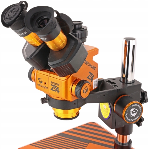 MIKROSKOP STEREOSKOPOWY TRINOKULAROWY MECHANIC ROBOTICS Z4 6.5-60x 84xLED